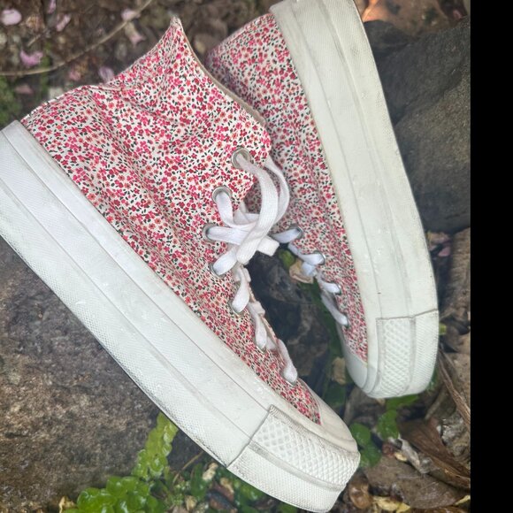 Converse Chuck Taylor All Star Floral High Top Platform Sneakers Size 7 1/2 - Picture 12 of 12